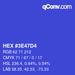 Color code: HEX #3E47D4 | qconv.com