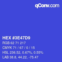 Color code: HEX #3E47D9 | qconv.com