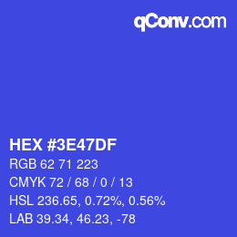 Color code: HEX #3E47DF | qconv.com