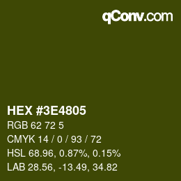 Color code: HEX #3E4805 | qconv.com