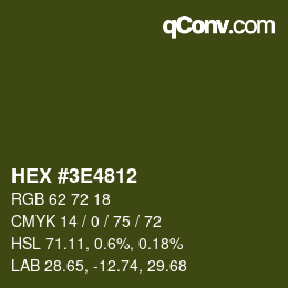 Color code: HEX #3E4812 | qconv.com