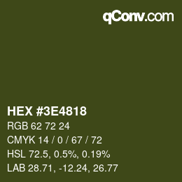 Color code: HEX #3E4818 | qconv.com