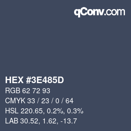 Color code: HEX #3E485D | qconv.com