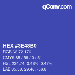 Color code: HEX #3E48B0 | qconv.com