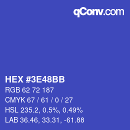 Color code: HEX #3E48BB | qconv.com