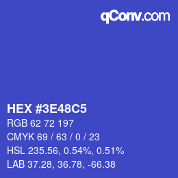 Color code: HEX #3E48C5 | qconv.com