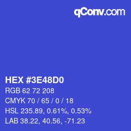 カラーコード: HEX #3E48D0 | qconv.com