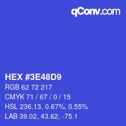 Color code: HEX #3E48D9 | qconv.com