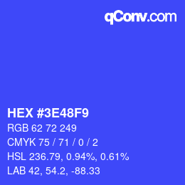 Color code: HEX #3E48F9 | qconv.com