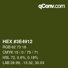 Color code: HEX #3E4912 | qconv.com