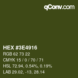 Color code: HEX #3E4916 | qconv.com