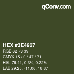 Color code: HEX #3E4927 | qconv.com