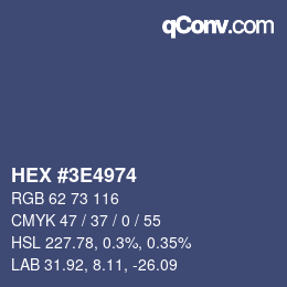 Color code: HEX #3E4974 | qconv.com