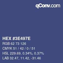 カラーコード: HEX #3E497E | qconv.com