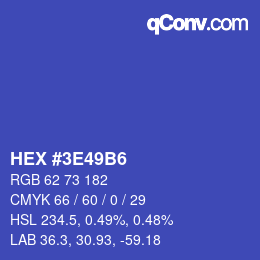 カラーコード: HEX #3E49B6 | qconv.com