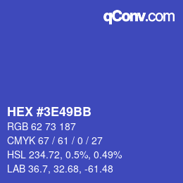 Color code: HEX #3E49BB | qconv.com
