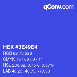 Color code: HEX #3E49E4 | qconv.com