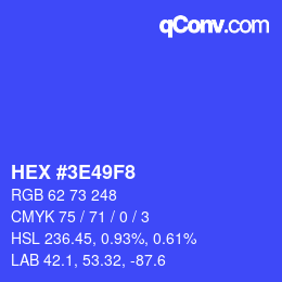 Color code: HEX #3E49F8 | qconv.com