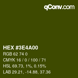 Farbcode: HEX #3E4A00 | qconv.com