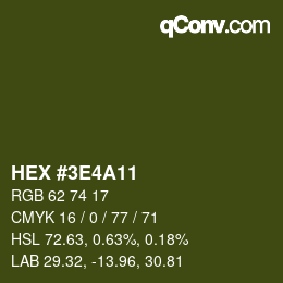 Color code: HEX #3E4A11 | qconv.com