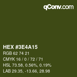Color code: HEX #3E4A15 | qconv.com