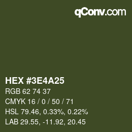 Color code: HEX #3E4A25 | qconv.com