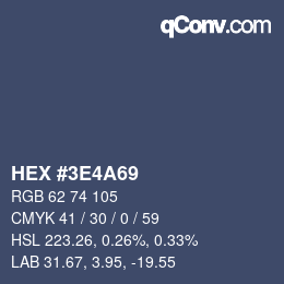 Color code: HEX #3E4A69 | qconv.com