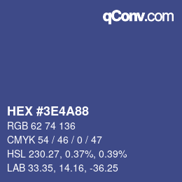 Color code: HEX #3E4A88 | qconv.com