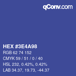 Color code: HEX #3E4A98 | qconv.com