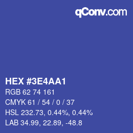カラーコード: HEX #3E4AA1 | qconv.com