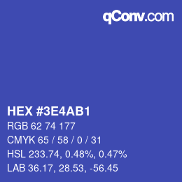 Color code: HEX #3E4AB1 | qconv.com