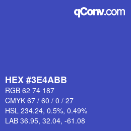 Color code: HEX #3E4ABB | qconv.com