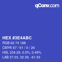 Color code: HEX #3E4ABC | qconv.com