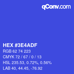 Color code: HEX #3E4ADF | qconv.com