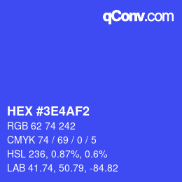 カラーコード: HEX #3E4AF2 | qconv.com