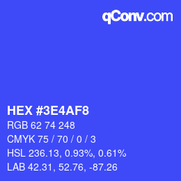 Color code: HEX #3E4AF8 | qconv.com