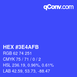 Color code: HEX #3E4AFB | qconv.com