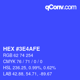 Color code: HEX #3E4AFE | qconv.com