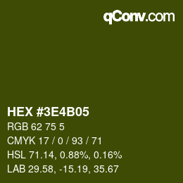 カラーコード: HEX #3E4B05 | qconv.com