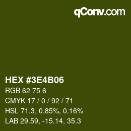 Color code: HEX #3E4B06 | qconv.com