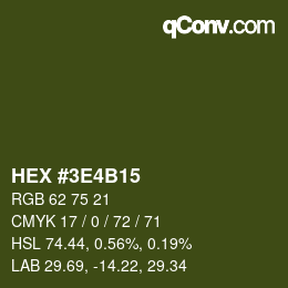 Color code: HEX #3E4B15 | qconv.com