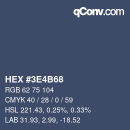 Color code: HEX #3E4B68 | qconv.com