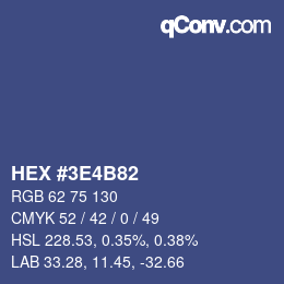 Color code: HEX #3E4B82 | qconv.com