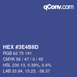 Color code: HEX #3E4B8D | qconv.com