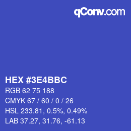 Color code: HEX #3E4BBC | qconv.com