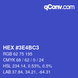 Color code: HEX #3E4BC3 | qconv.com
