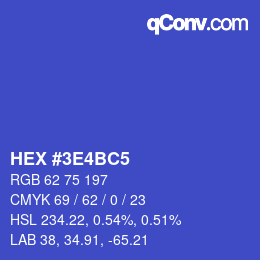 Color code: HEX #3E4BC5 | qconv.com
