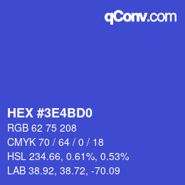 Color code: HEX #3E4BD0 | qconv.com