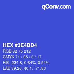 Color code: HEX #3E4BD4 | qconv.com