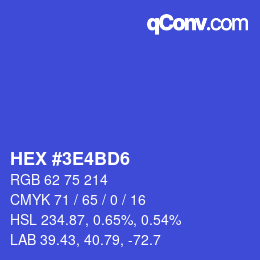 Color code: HEX #3E4BD6 | qconv.com